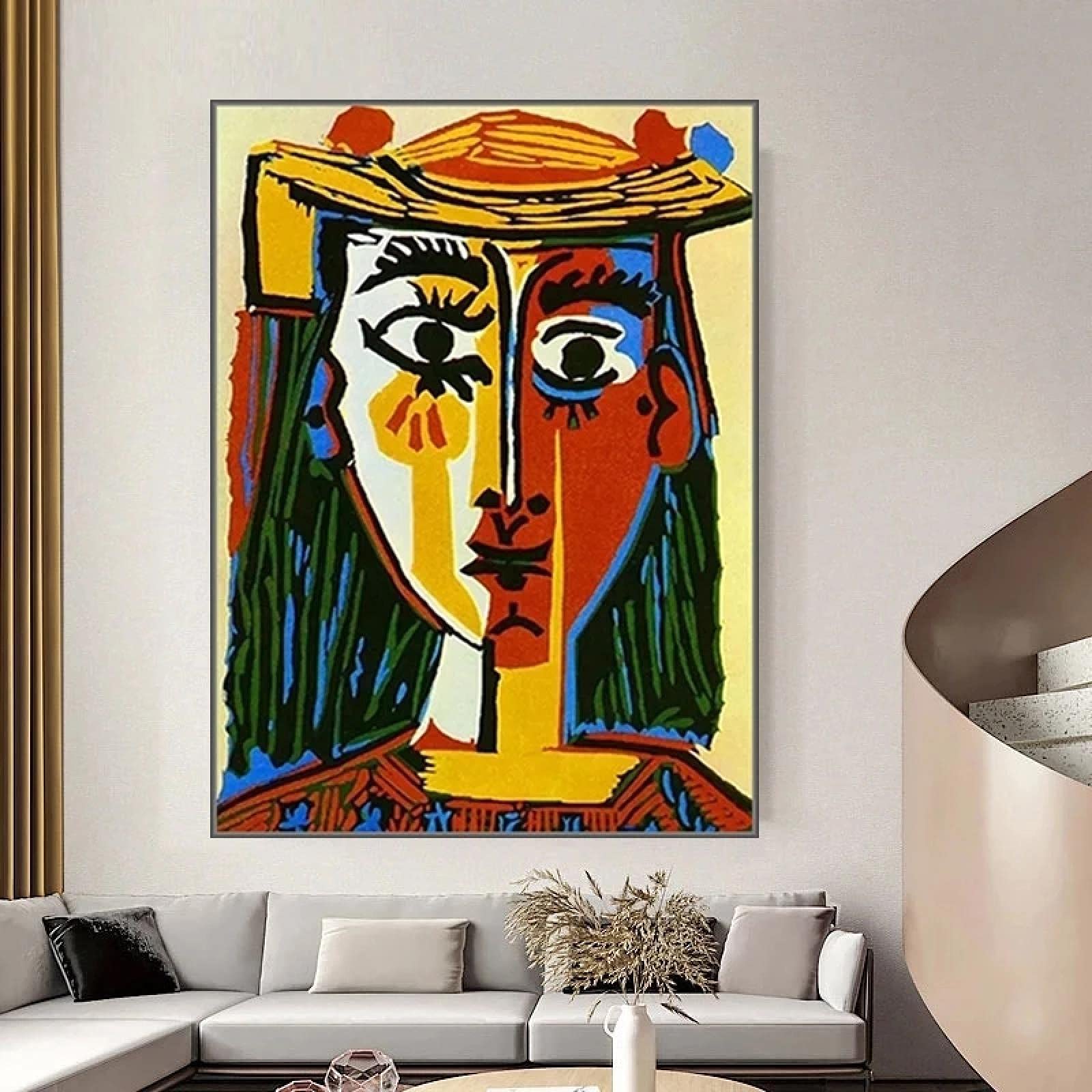 Amazon.co.jp: 現代抽象芸術絵画ピカソ作品抽象図キャンバス絵画